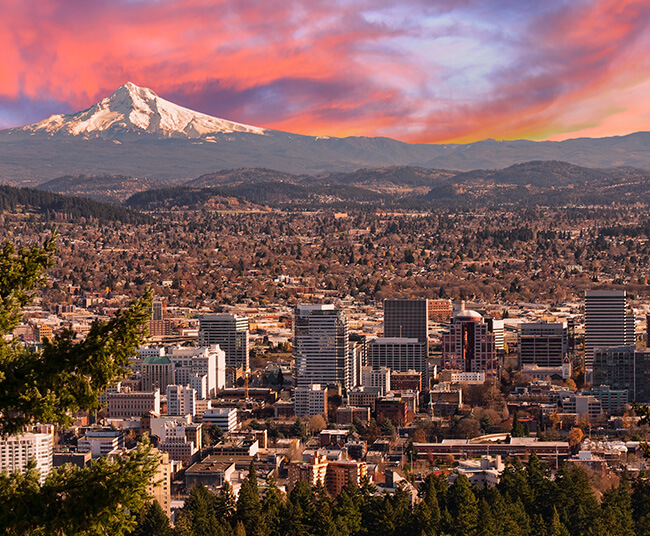Portland Metro with Mt. Hood in the background